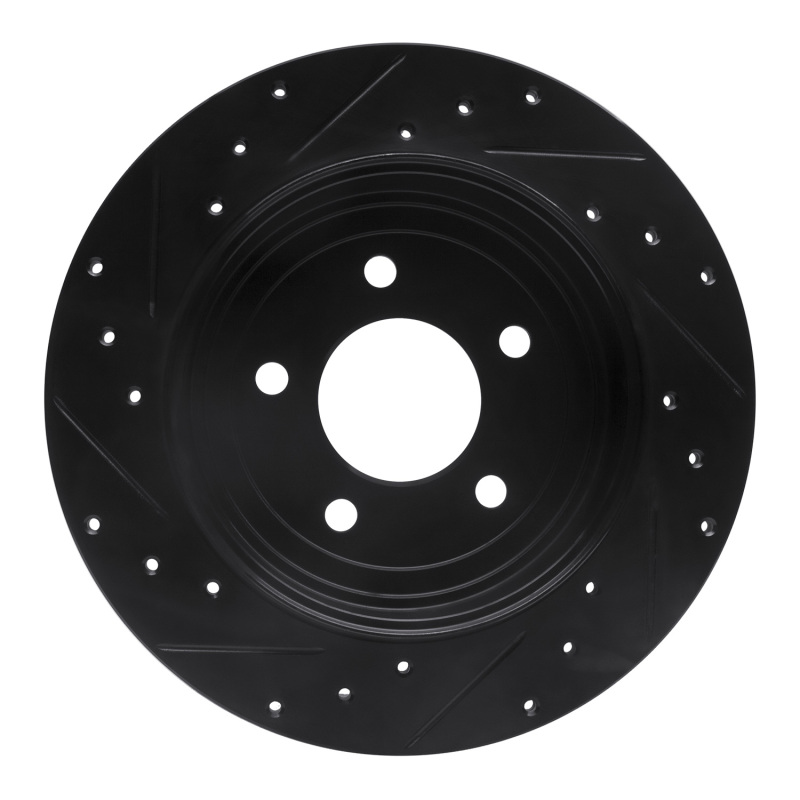 Ford Escape Brake Rotor (1) - Rear Right - R1 Concepts - Drilled & Slotted - Black - `05-`08